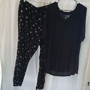 Joyspun/Terra & Sky Black Star Pajama Set